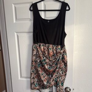 SHEIN Black and Multicolor Patterned Mini Dress